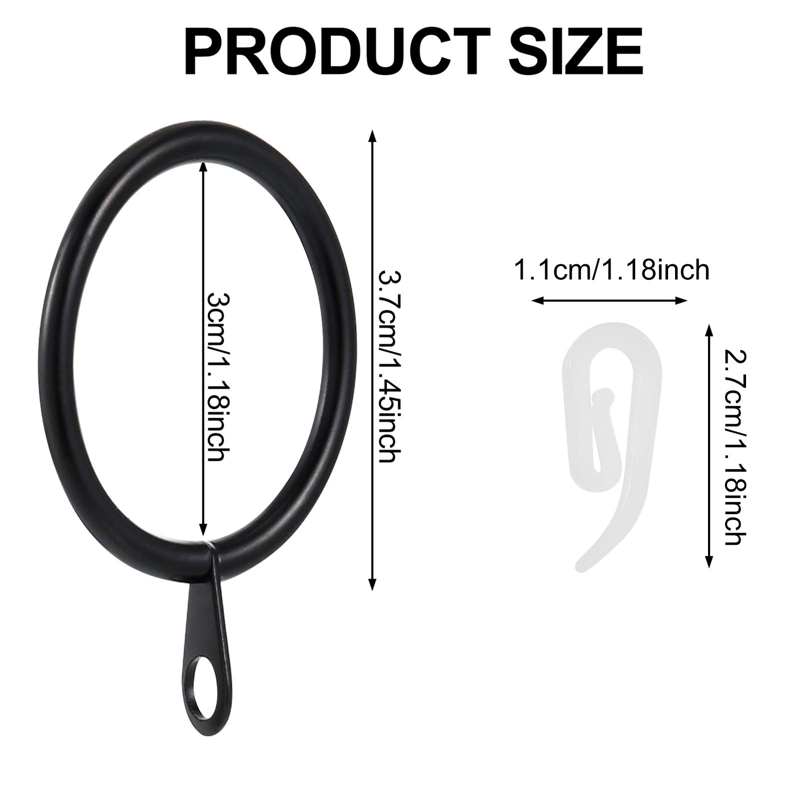 Set Di 30 Anelli Per Tende Con Robuste Clip In Metallo Antiruggine, Adatti A Tutti I Bastoni Per Tende 95378555