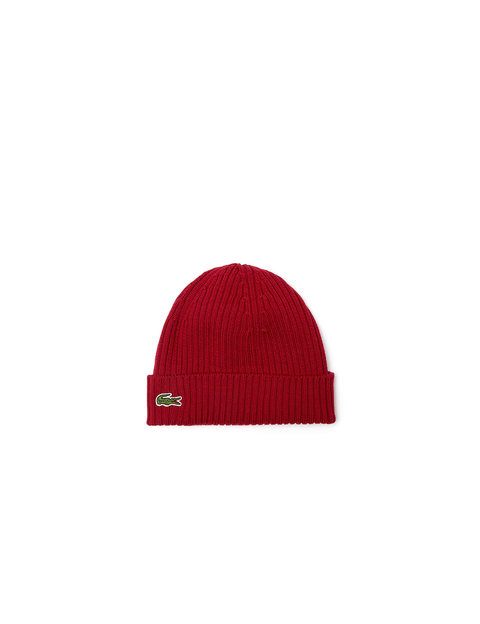 Lacoste Unisex Burgundy Beanie, One Size