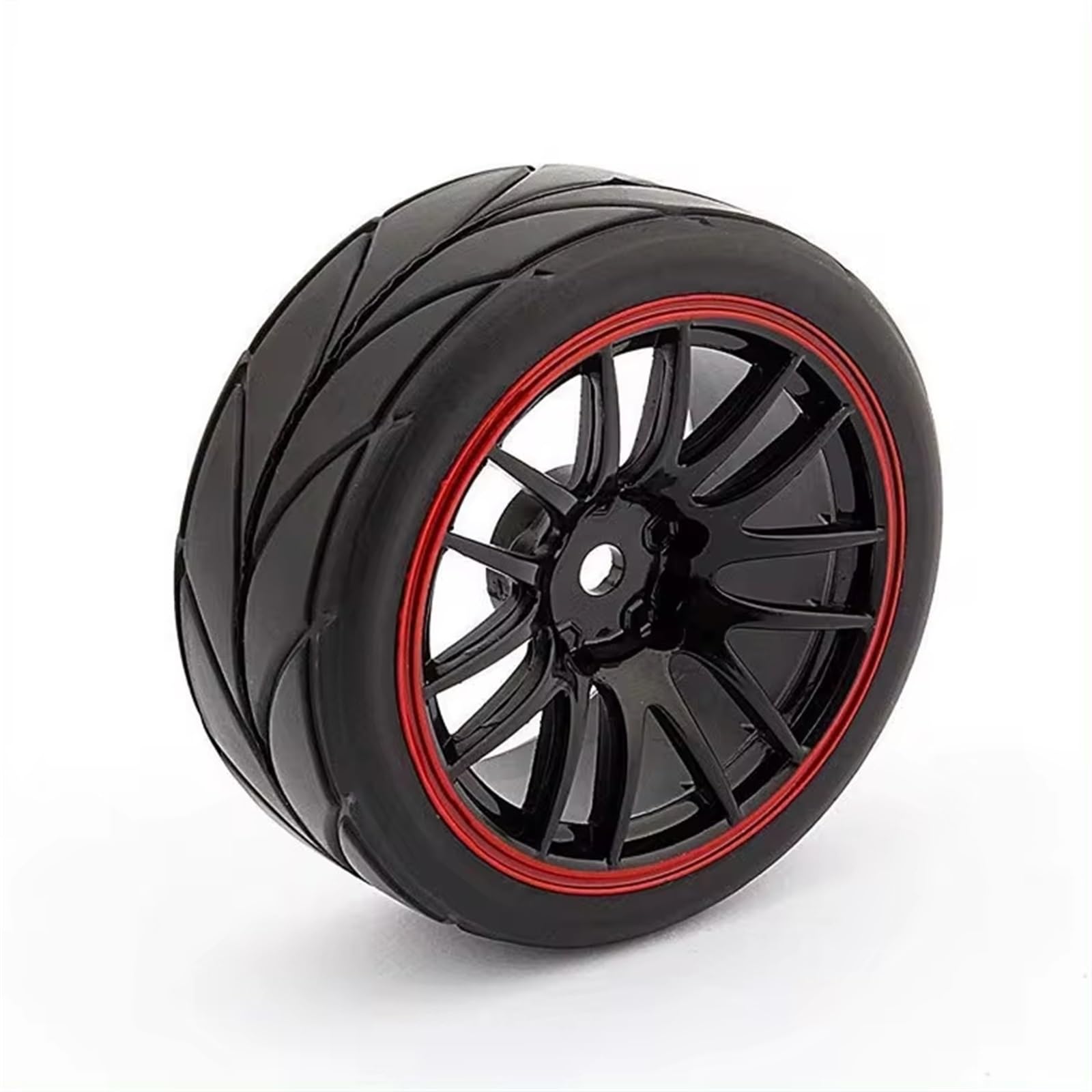 Per RC 1/10 On-Road Touring Drift Car 4 Pezzi 12mm Cerchioni Con Mozzo E Pneumatici In Gomma Ruote