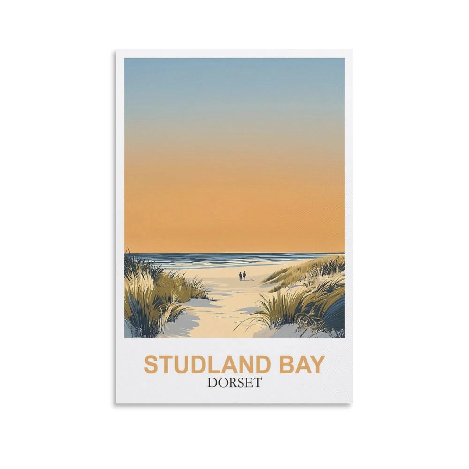 Clfmhnas Unframe-Style Studland Bay Dorset Vintage Travel Posters 08X12inch(20X30cm) Canvas Wall Art Prints