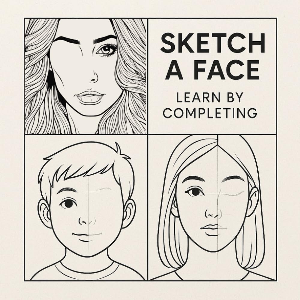 SKETCH A FACE. LEARN BY COMPLETING:: Build Skill Through Simple, Guided Practice. Draw, Learn, Repeat