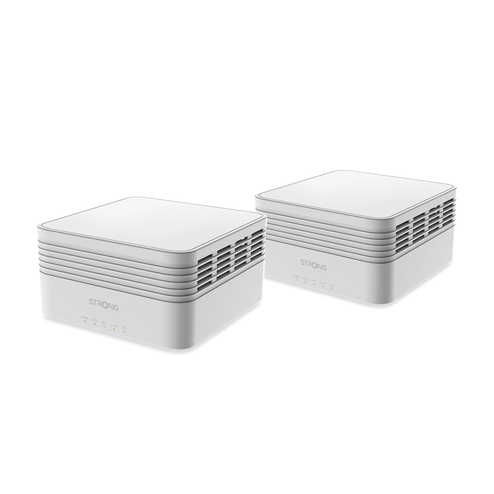 STRONG - Atria Mesh Home Kit AX3000 - WiFi 6 - WLAN Verstärker Bis zu 350 m² zusätzliche Wi-Fi 6-Abdeckung - Für alle Router - Dual Band 2,4 GHz + 5 GHz - Gigabit LAN-Anschlüsse - weiß