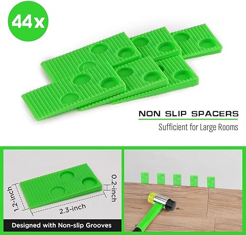 Miniatura 5 de SWANLAKE - Herramientas para pisos laminados de 50 piezas, kit de instalación de pisos de madera laminada con 44 espaciadores, mazo de mango de