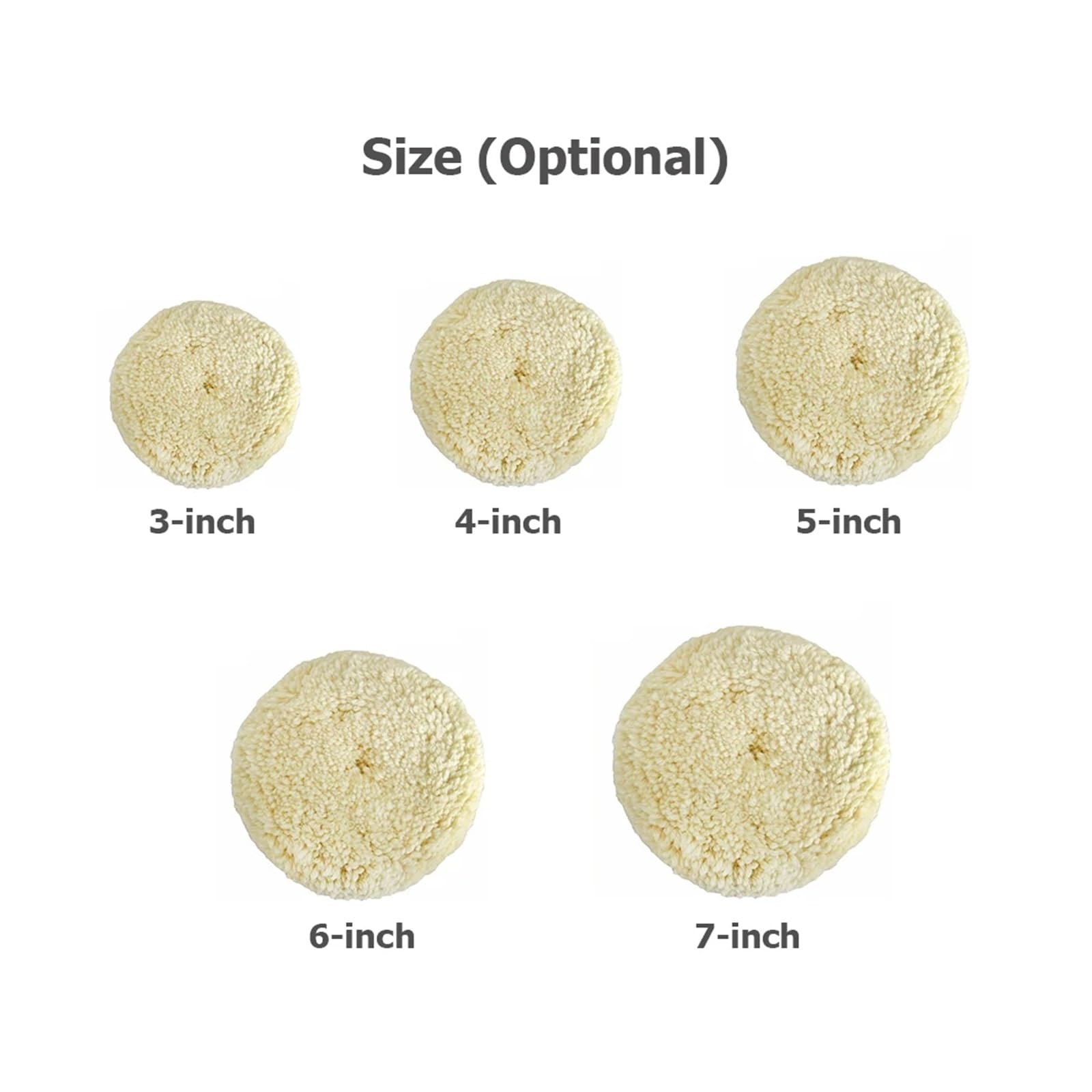 Zestaw 2 szt. naturalnych wełnianych gąbek polerskich o średnicy 3-7 cali do polerowania karoserii samochodowych. Cięcie pasty polerskiej - Auto Detailing Polishing Pads(7 inches)