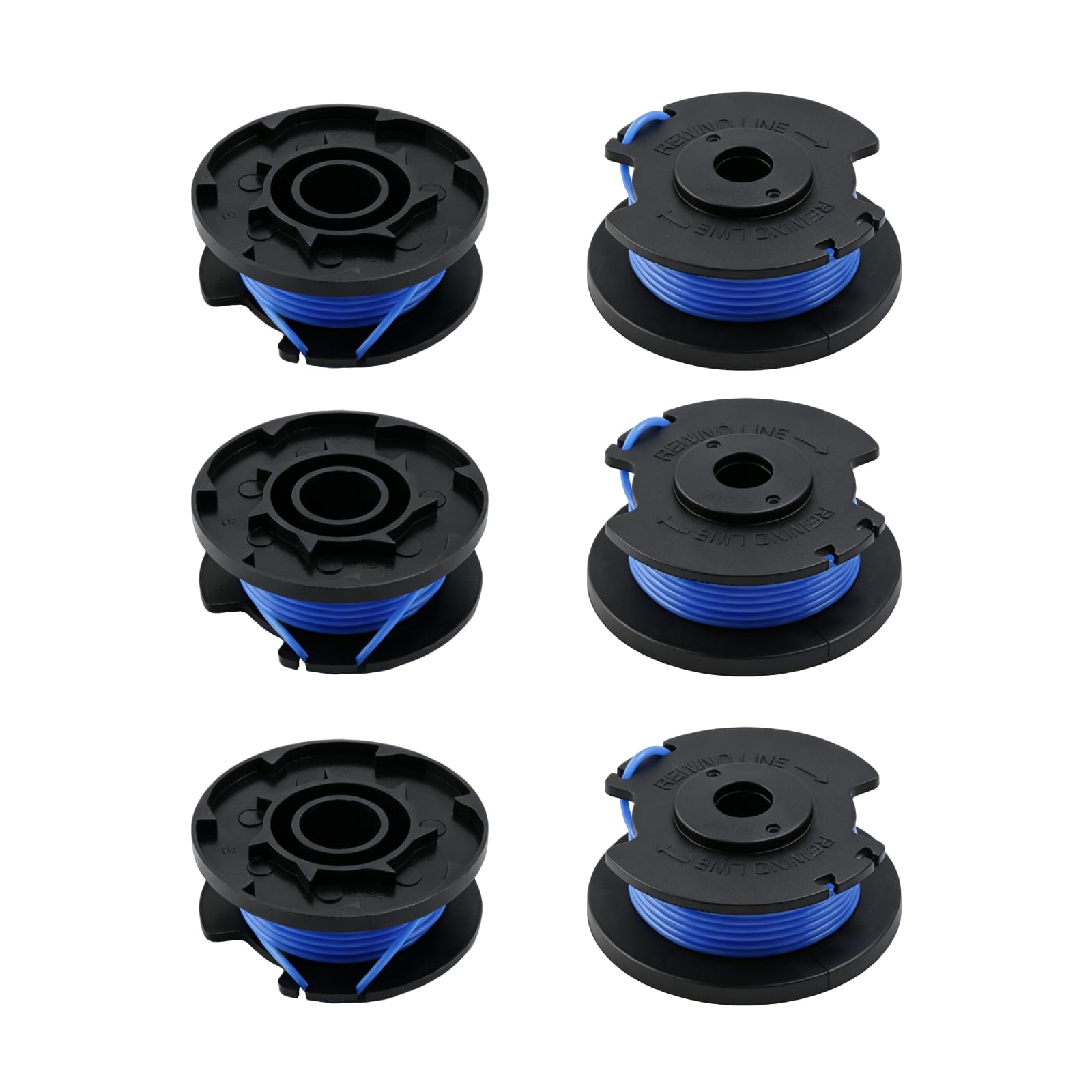 6 Rolls Strimmer Wire compatible with Ryobi, Strimmer Spool Line Compatible with 18v -OLT1825, OLT1825M, OLT1830H, etc(1.65mm x 3.4m/11 ft, Blue)