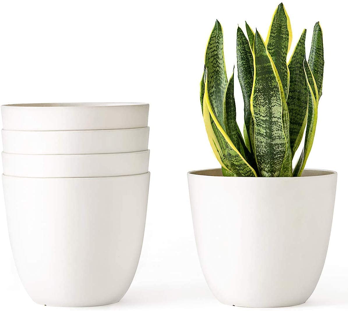SANDHAYA Plastic 5 Inches White Color Cool Pot for Home Gardening Decoration,[ Round Planter Pot ] Set of 10 Pieces (B09N7GHTTZ) Amazon Price History, Amazon Price Tracker