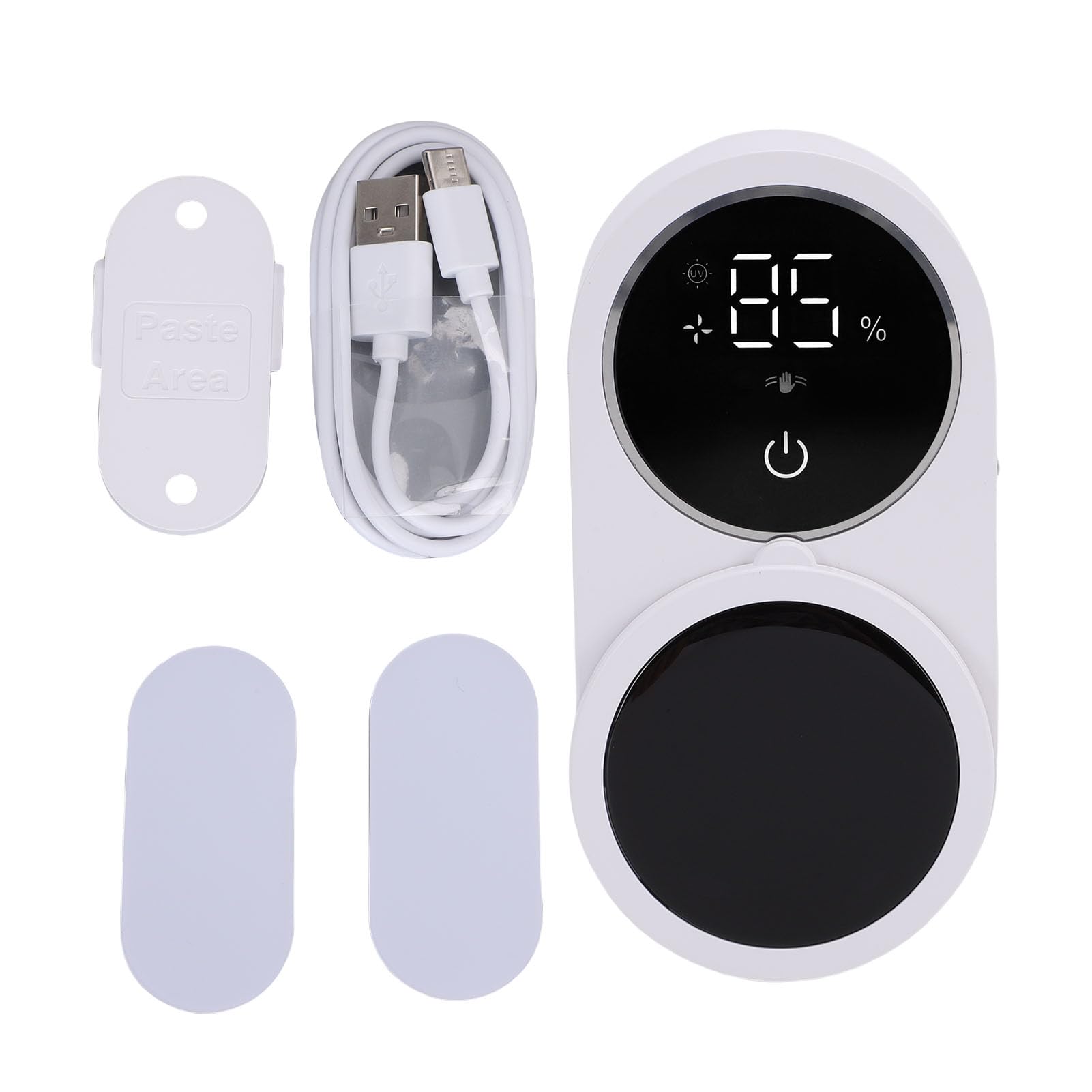 Porta spazzolini da denti con sensore intelligente, design igienico, facile installazione, ideale per il bagno e i viaggi, con tecnologia UV. (WHITE)