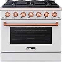 Vista 9 de Akicon Cocina de Gas de Estilo Profesional Deslizante Independiente de 36 pulgadas con Horno de 5.2 Pies Cúbicos, 6 Quemadores, Ventilador