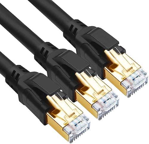 Miniatura 12 de Yauhody Cable Ethernet CAT 8, 6 pies (paquete de 5) ultra alta velocidad 40Gbps 2000MHz SFTP 26AWG CAT8 cable de red LAN de Internet con conector