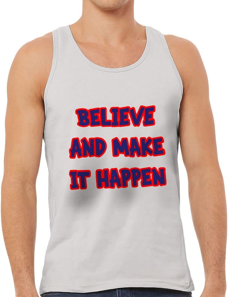 Believe and Make It Happen Tank - Print Workout Tank - Beautiful Jersey Tank