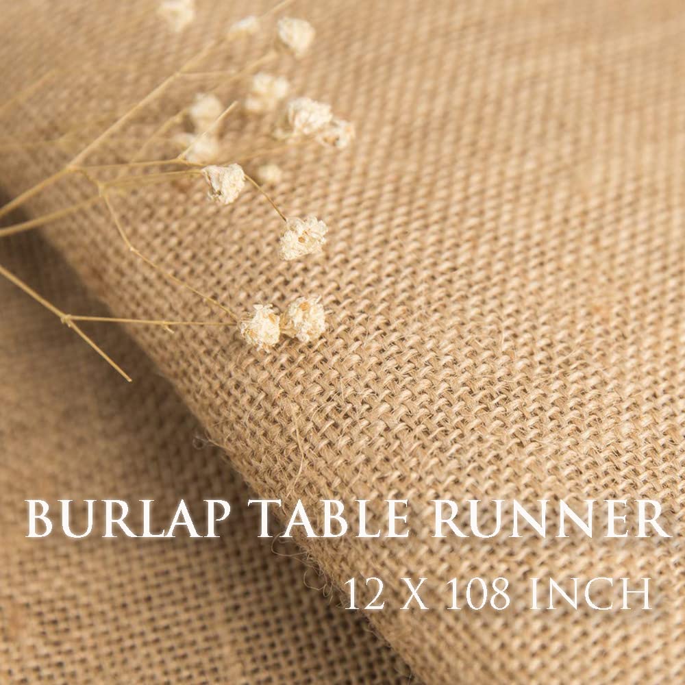 Runner da tavola in Iuta Naturale, Lunghezza 274,3 cm, Decorazione per la tavola