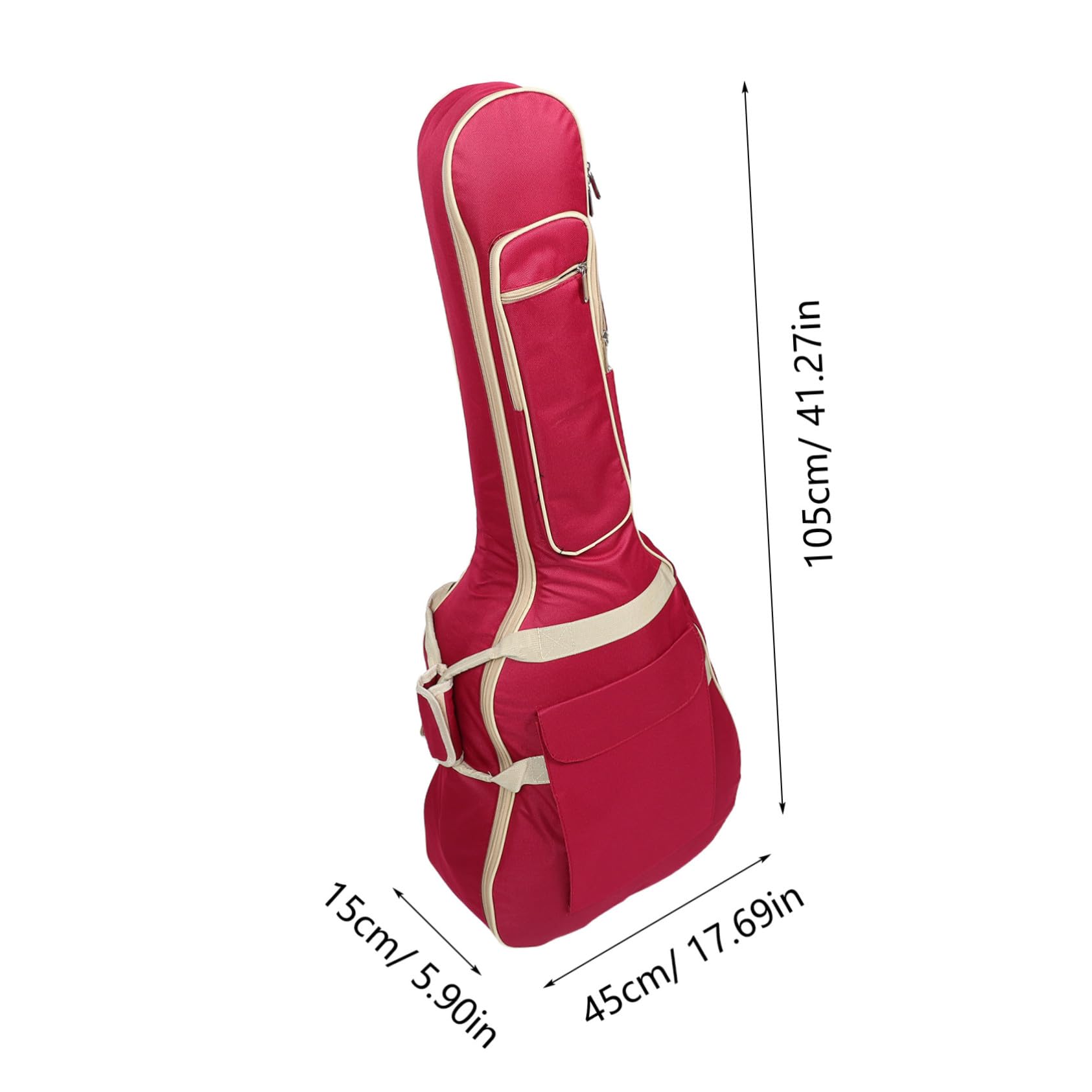 SUPVOX Borsa Chitarra Imbottita con Spessa Custodia in Oxford per Chitarra Acustica e con Tracolla e Tasche Multiple per Accessori