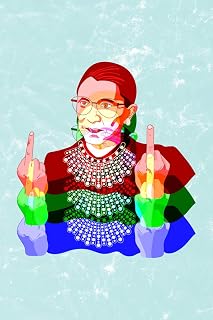 Ruth Bader Ginsburg Poster RBG Middle Fingers Colors Rainbow Funny Fun Feminist Supreme Court I Dissent Photograph Picture Creative Home Living Room Cool Wall Art Print Poster 12x18