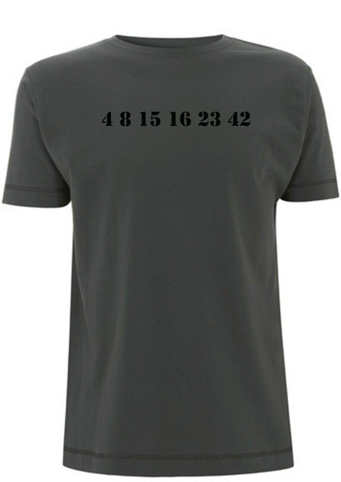 Time 4 Tee Men's Grey Lost Numbers Inspired T Shirt Cult Tv Show Dharma Initiative Hurleys Lottery Program (Large, )