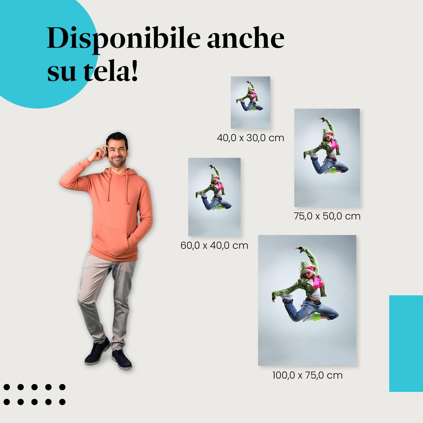 Postereck - 0192 - Hip hop, ballerina, musica, danza, street dance, donna - Decorazione da Parete, Stampa Artistica, Idea Regalo, Stampa Fotografica - Tela - 100,0 cm x 75,0 cm