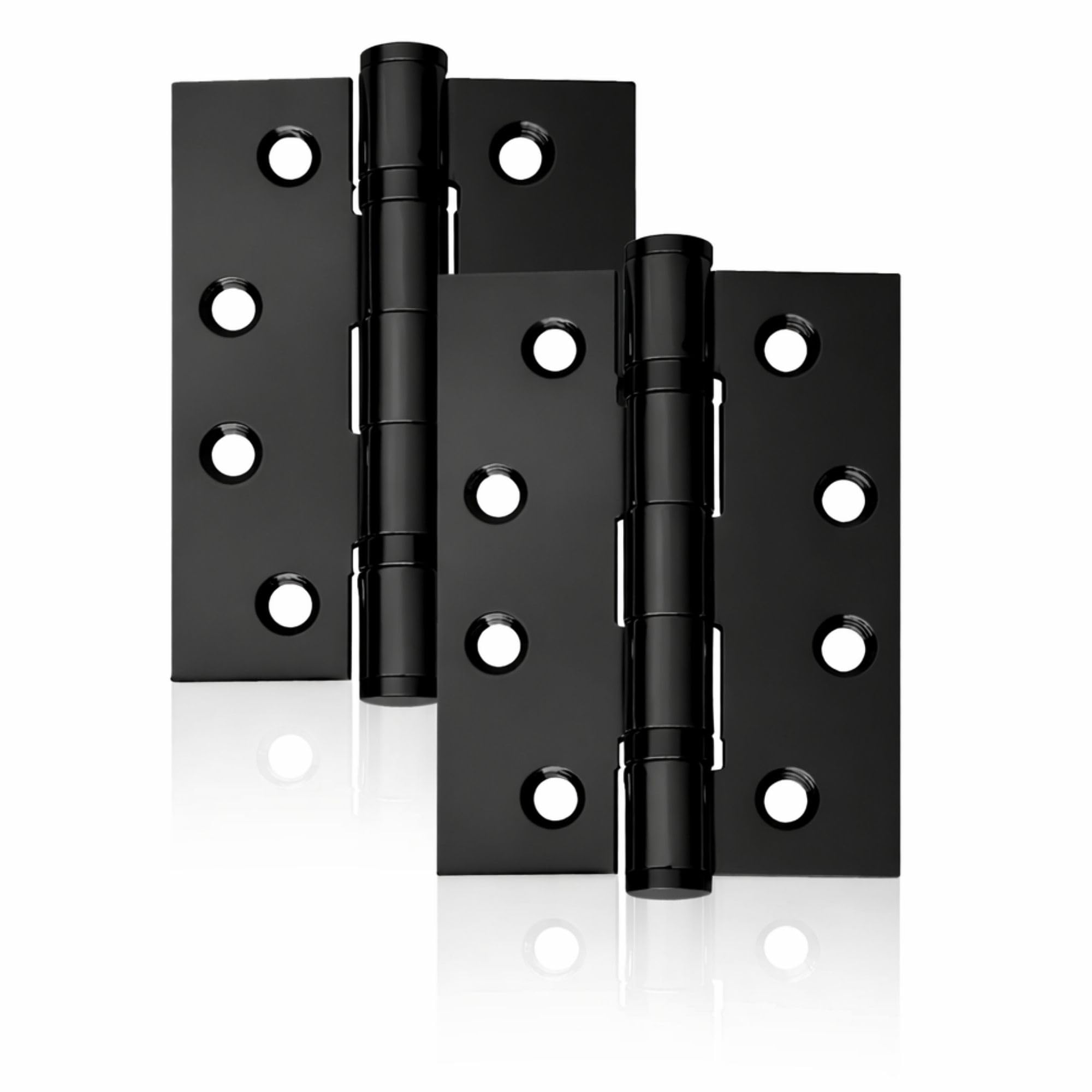 Uap Black 4 Inch Ball Bearing Butt Door Hinges For Internal Doors 100Mm X 75Mm Mild Steel Square Corner Internal 2 Pack