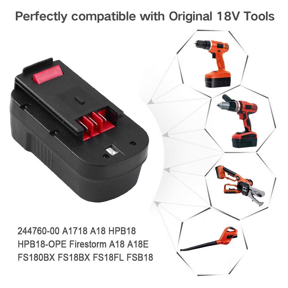 2x Black & Decker A1718 / A18 / HPB18 accu's (18 V, 1.5 Ah