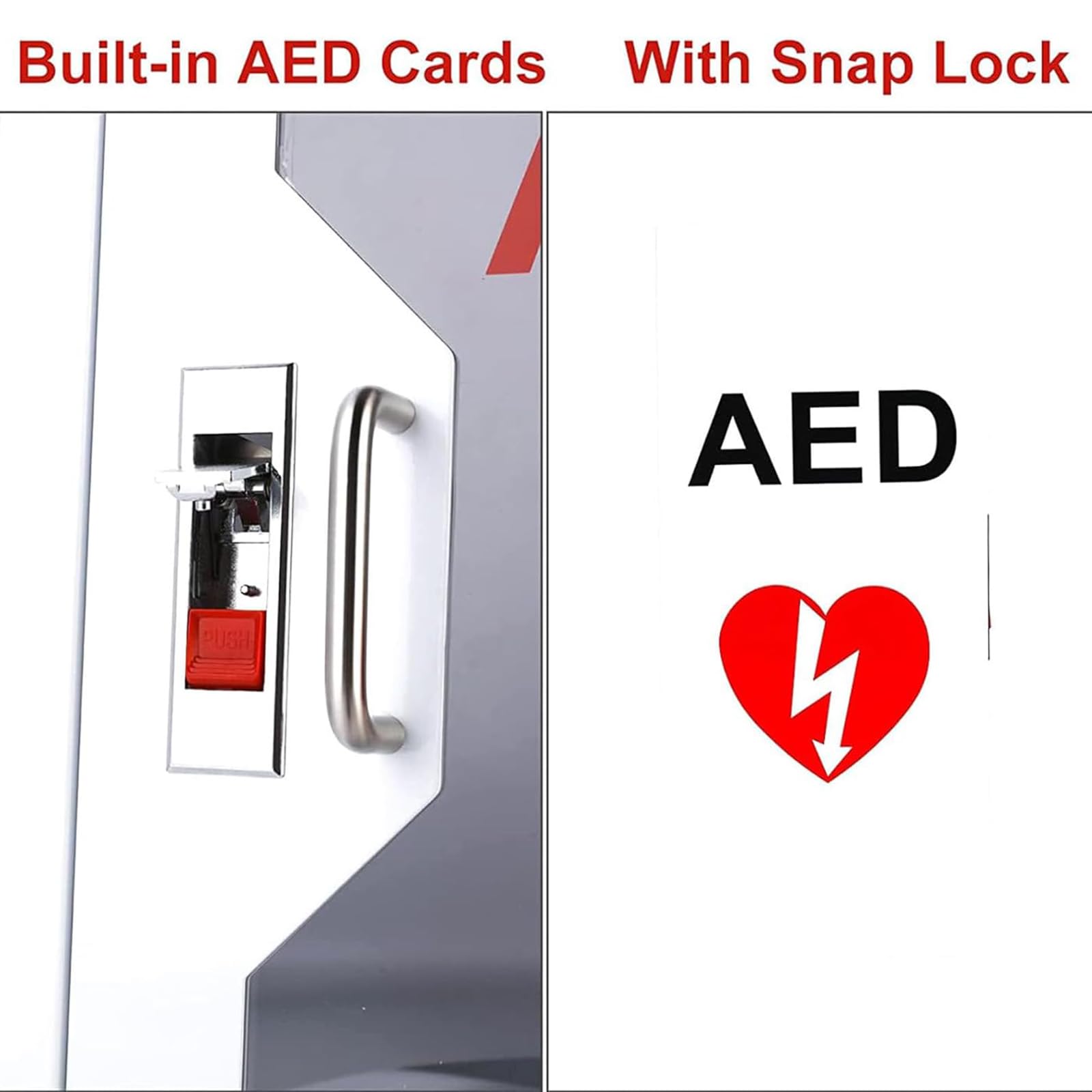 AED-Defibrillator-Aufbewahrungsschrank, Herz-Defibrillations-Alarmbox, sicher mit Sirenen und Blinklichtern, Notfallset-Box und Erste-Hilfe-Set für Zuhause, Schule und Büro