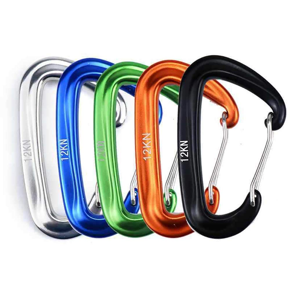 Moschettone Pesante, Gancio Clip Moschettone Super Robusto 4 Pezzi 12kn Portachiavi per Escursionismo, Catena per Cani con Chiusura Altalena Super Resistente (Verde,80x48mm)