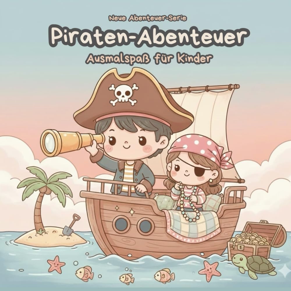 Piraten-Abenteuer - Ausmalspaß für Kinder: Freundliche Seefahrer, Piratenschiffe und Inselabenteuer zum Ausmalen für Kinder
