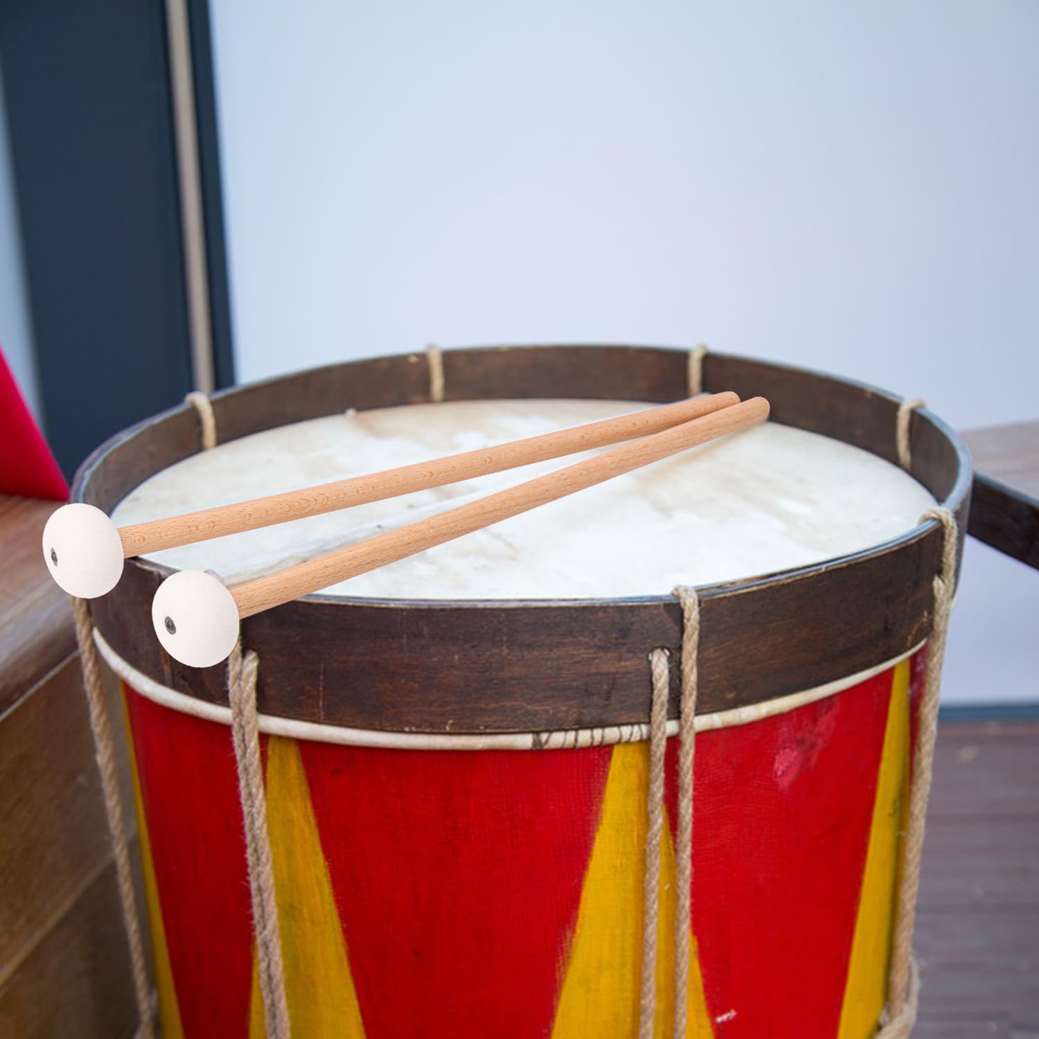 2 Paar Premium Pauken Stick Schlägel - Snare Drum Soft Filz Schlägel für Percussion Instrumente, Bass Drum Schlägel für Percussion Instrument