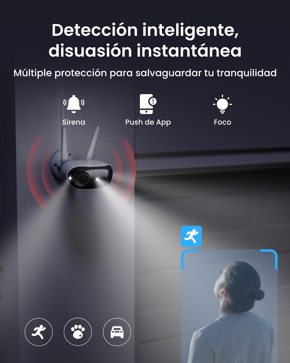 Reolink Camara Vigilancia Exterior 4K Doble Lente, Elite WiFi | Cámara WiFi Exterior Doble Banda 2,4/5 GHz, Protección Perimetral, Visión Nocturna Color, Detección IA, Audio 2 Vías, Plug-in