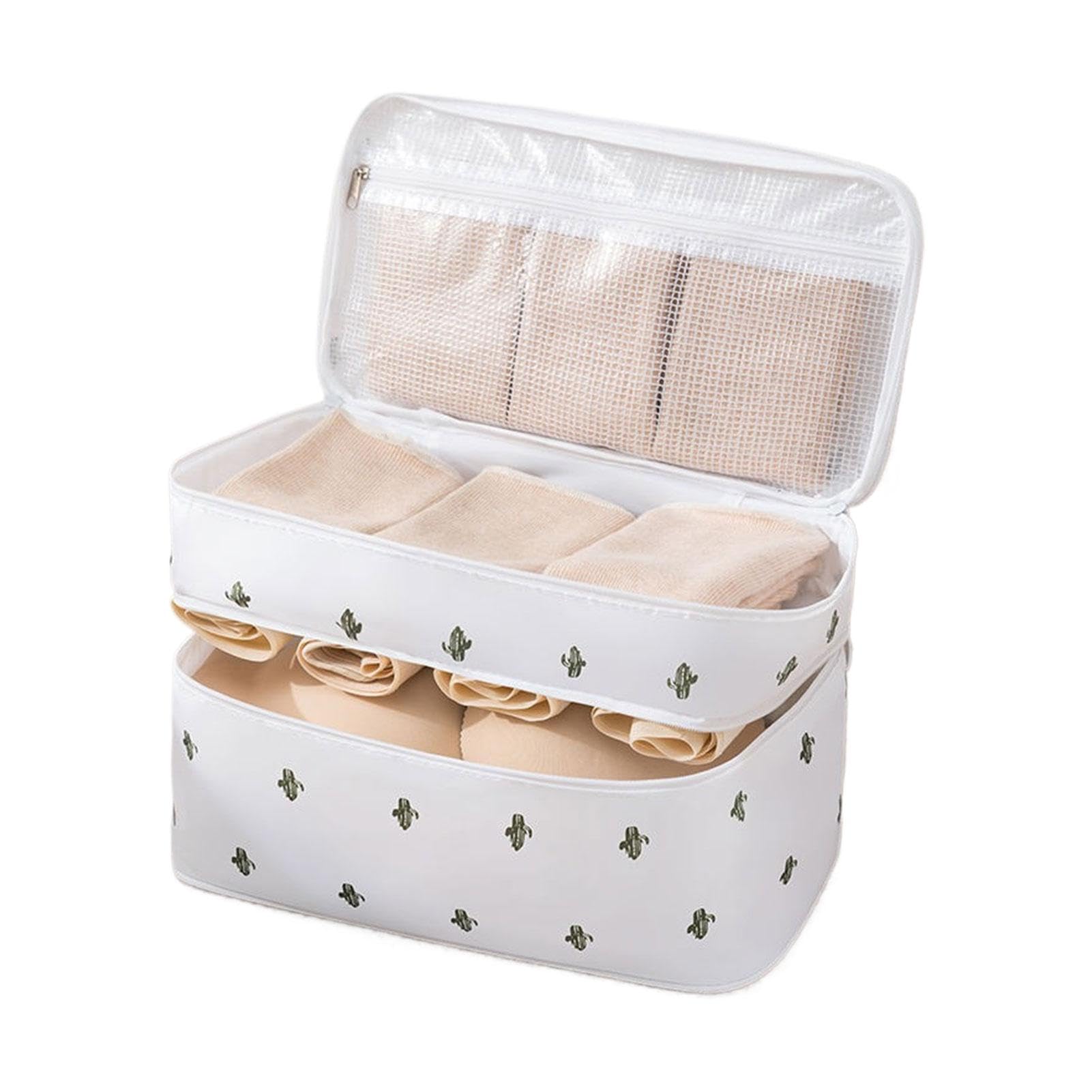 Organizer da viaggio for biancheria intima, borsa portaoggetti for reggiseni e lingerie, accessorio multifunzione for riporre la biancheria intima.(White)