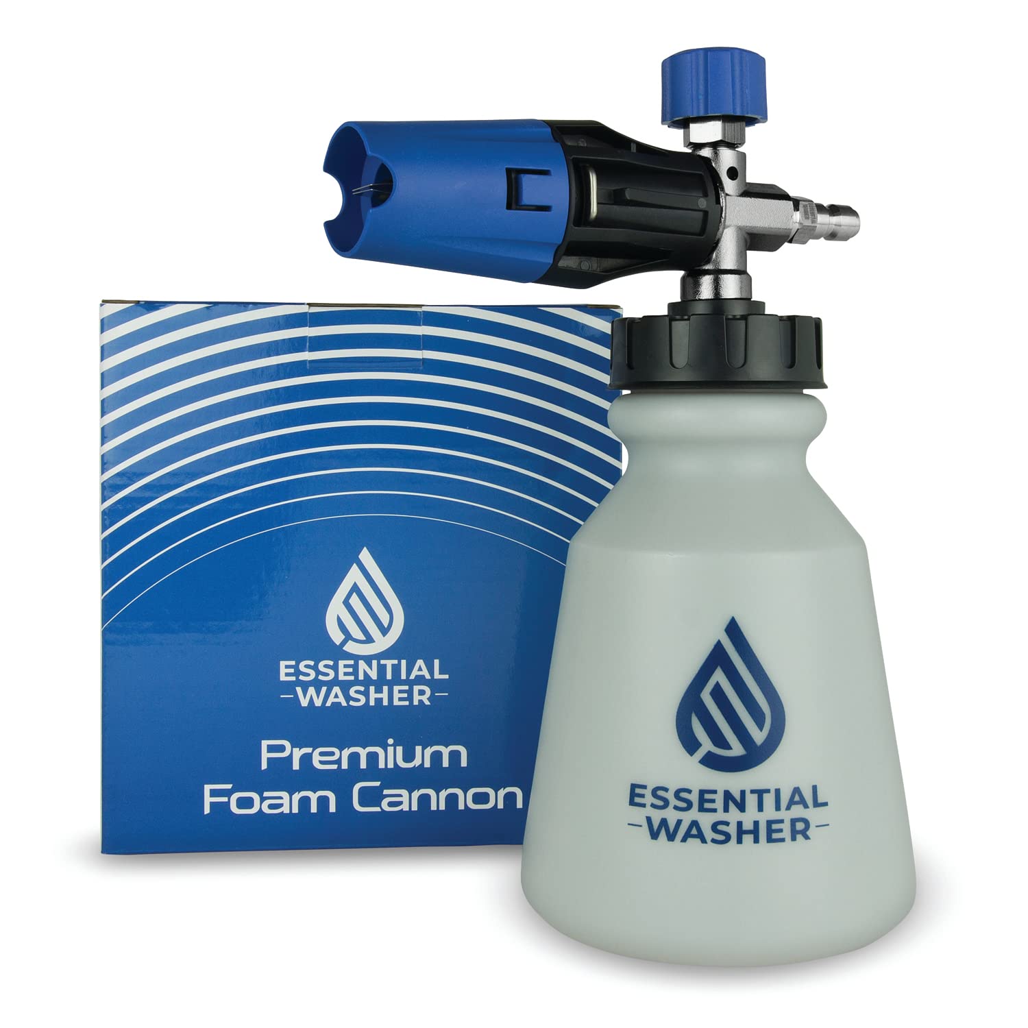 Essential Washer Premium Foam Cannon Pressure Washer | 90 Degree Adjustable Spray Nozzle Car Foam Sprayer | Stainless Steel QC Plug