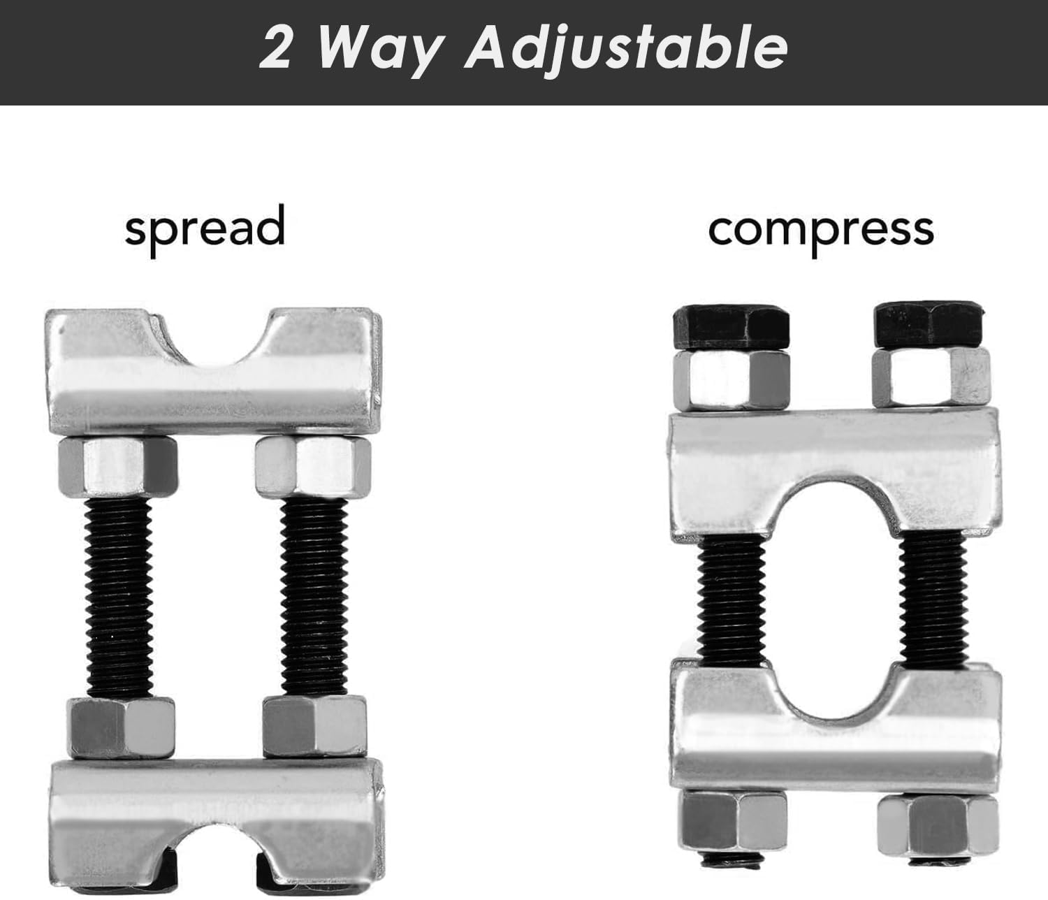 Tissting 4 Pcs Mini Coil Spring Compressor 2 Way Adjustable - Carbon Steel Tool for Car Suspension, Shocks Adjustment, Lowering & Lifting, Heavy Duty Spring Compressor for UTV/ATV