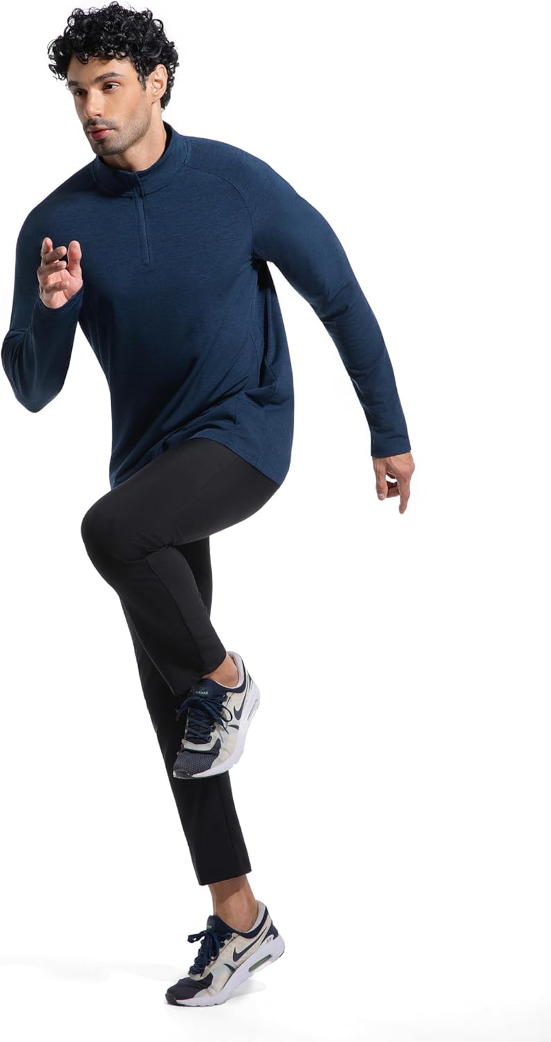 1/4 Zip Pullover Sweatshirts Men Long Sleeve Golf Shirts Quarter Zip Pullover - Image 2