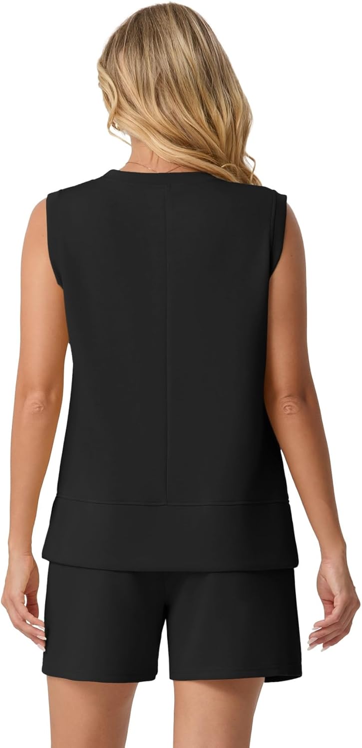 Lepunuo 2 Piece Short Sets for Women Summer Tank Top Matching Shorts Workout Lounge Set Vacation Tracksuit - Image 6