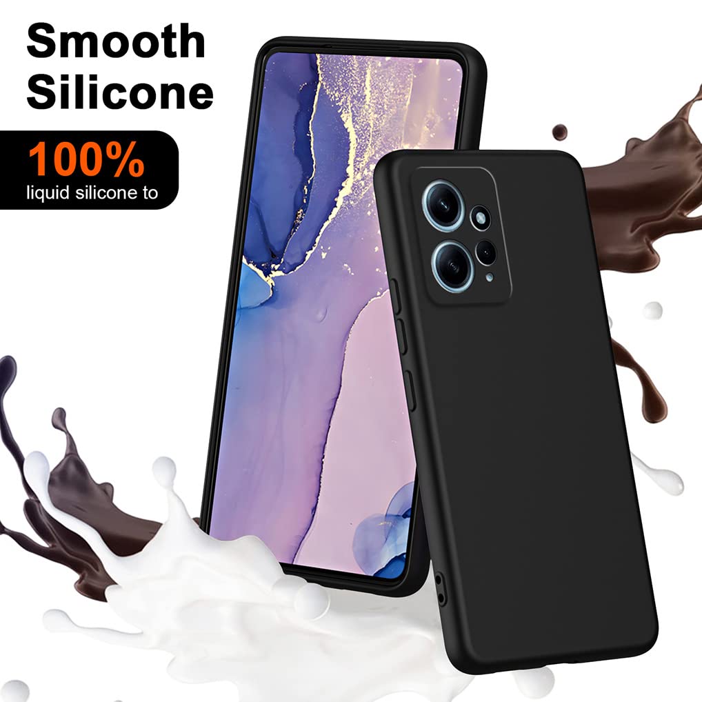 SEAHAI Cover per Xiaomi Redmi Note 12 PRO+ Plus 5G, Silicone Morbido Ultra Sottile Custodia, Ibrido TPU Cover Cuscino d'Aria Tecnologia Paraurti in Gel Custodia a Protezione Completa - Nero