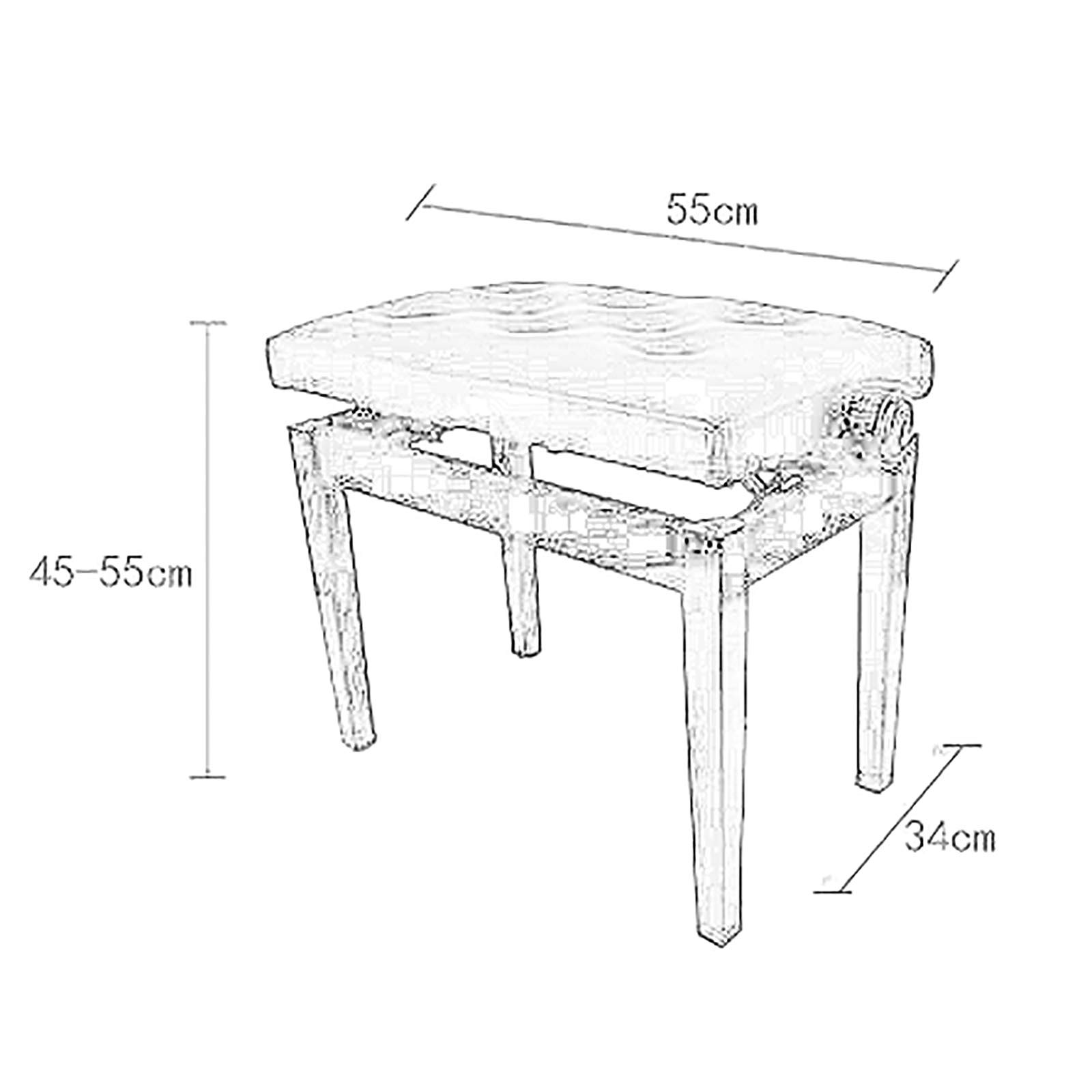 Klavierbank, Klavierbank aus Leder, Klavierhocker, 1-Personen-Klavierbank aus Holz, verdickt, höhenverstellbar, gepolsterte Klavierbank, elektronischer Klavierhocker, schwarzer Klavierhocker