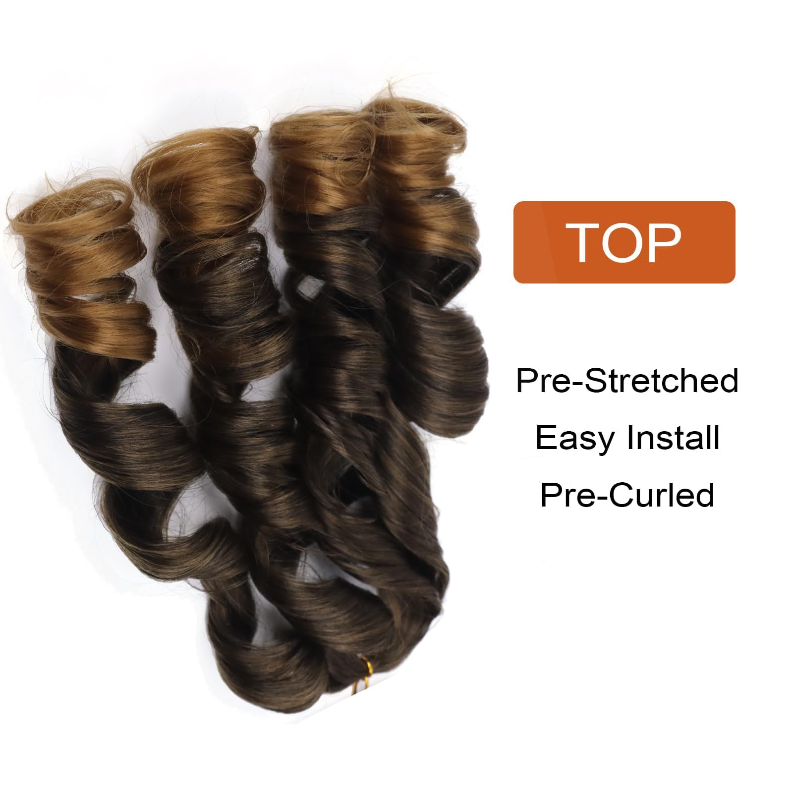 8 Packs French Curly Braiding Hair 26 Inch Loose Wave Spiral Curly Crochet Hair for Black Women Pre Stretched Braiding Hair with Curly Ends (12 inch - Image 3