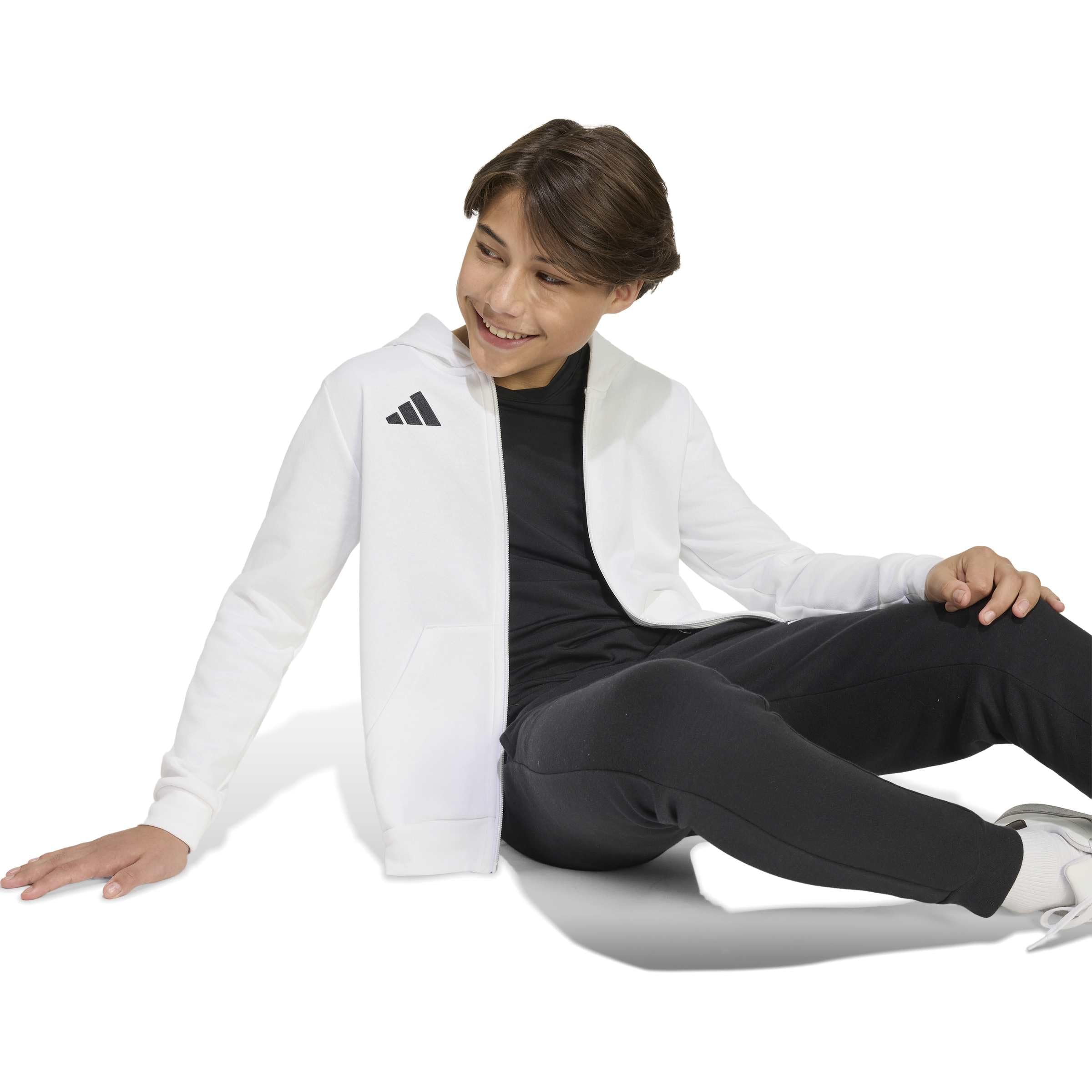 adidas Kids Felpa con Cappuccio Entrada26 Full Zip