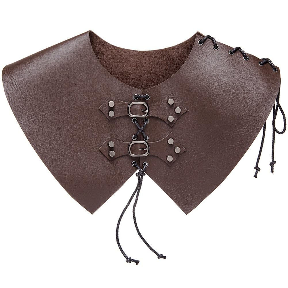 Harnais de poitrine Viking en cuir avec col châle médiéval pour GN et cosplay