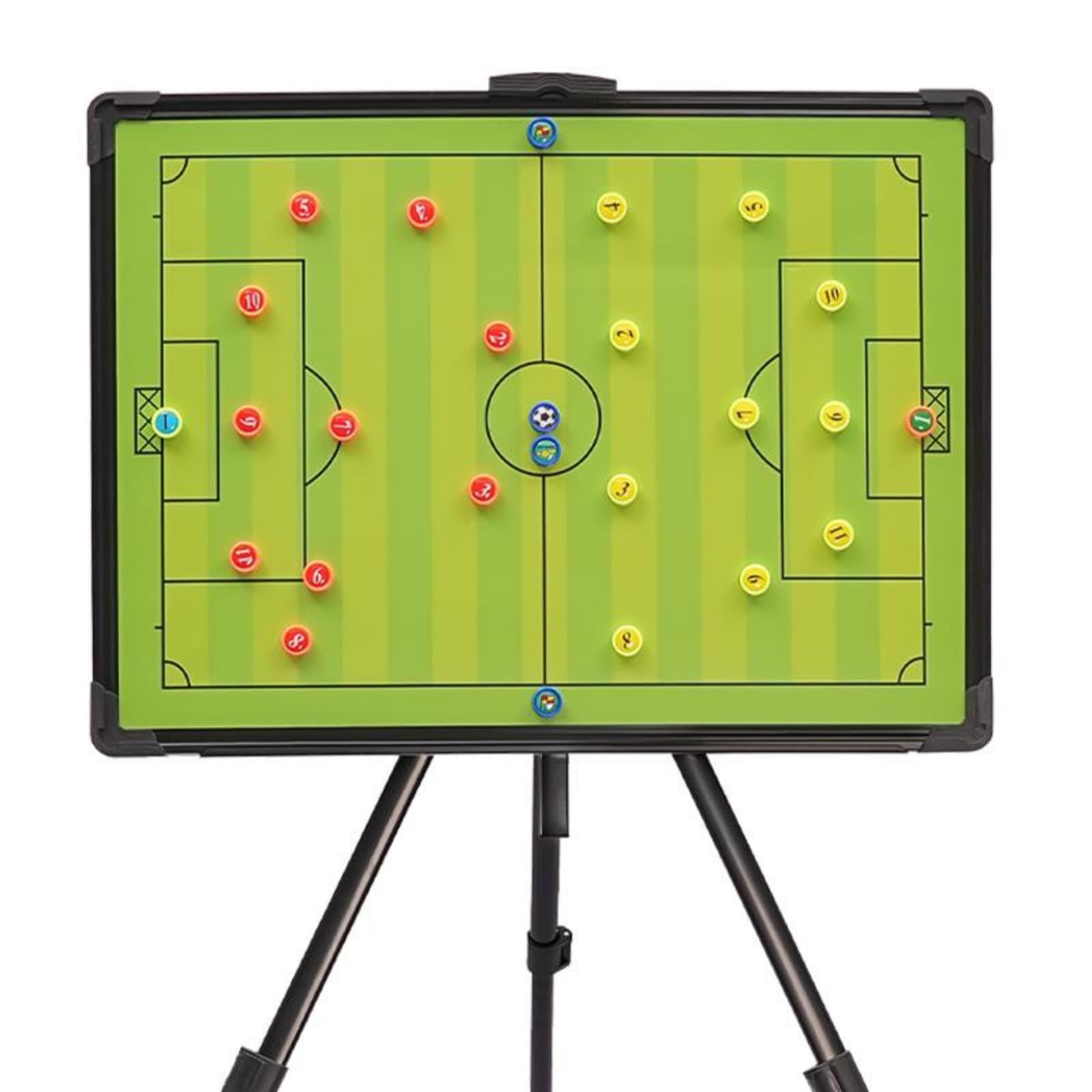 Eleeferri Soccer Coaching Board, Portable Tri-pod Soccer Tactic Board w/ 26 Magnetic Pins for Game Strategy Extra Large Soccer Training White Board Clipboard with Marker, Tripod Stand, Carrying Bag