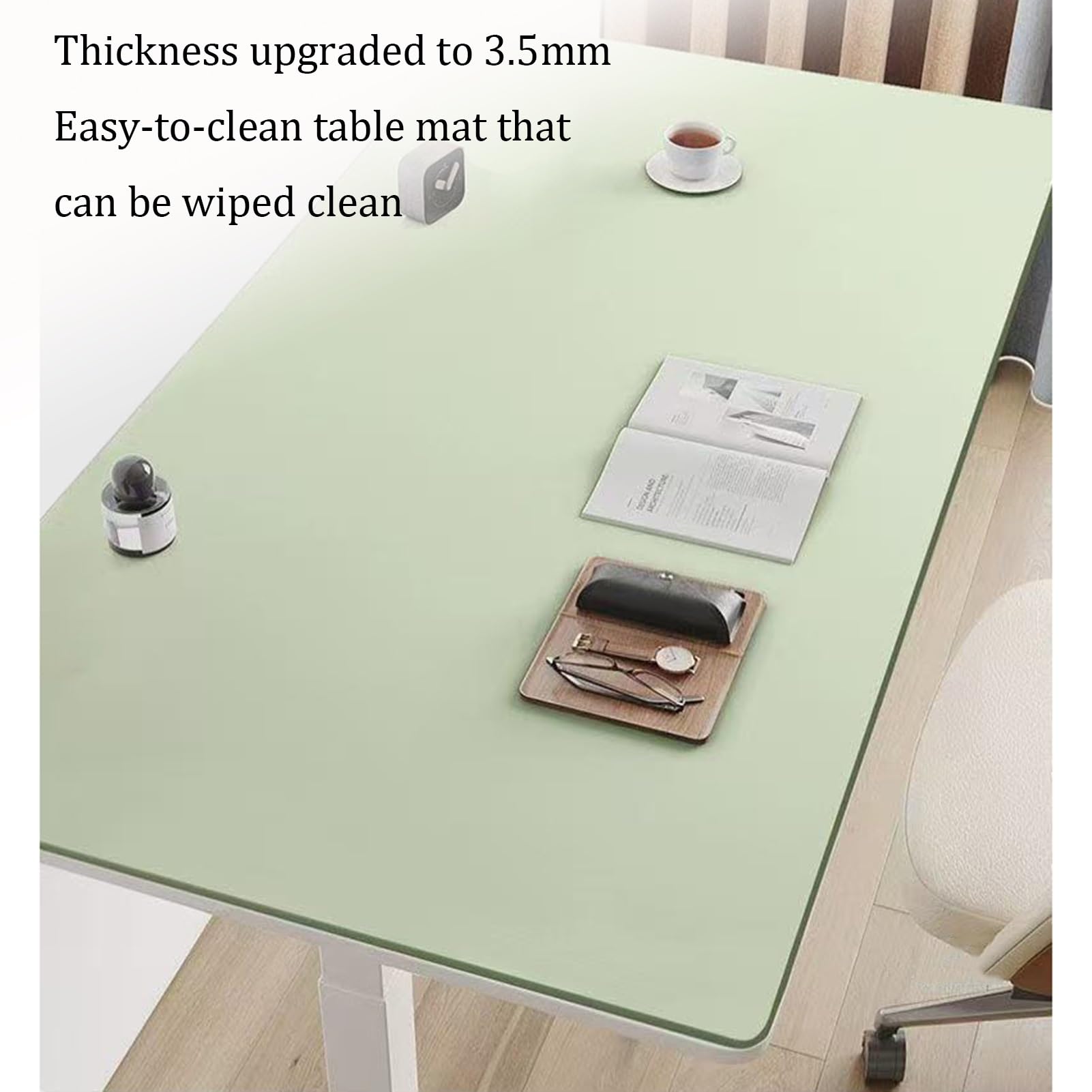 Tappetino da tavolo impermeabile termoisolante, tappetino da pranzo e gioco, spessore 3,5 mm, bianco, 40 x 140 cm, perfetto per tavoli e facile da pulire