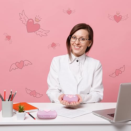 Miniatura 5 de Vesici 3 paquetes de organizador de pastillas de viaje, 8 compartimentos, portátil, lindo contenedor pequeño para medicamentos diarios para bolsa de