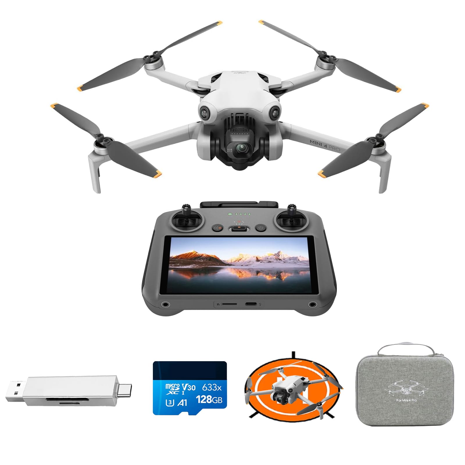 DJI Pack Mini 4 Pro (DJI RC 2) con accesorios, dron mini plegable con cámara de vídeo 4K, menos de 249 g, 34 min de tiempo de vuelo, transmisión de vídeo a 20 km, detección con visión omnidireccional