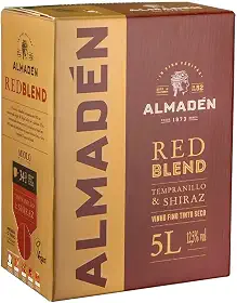 VINHO ALMADEN TINTO SECO RED BLEND TEMPRANILLO/SHIRAZ 3X5LTS BIB