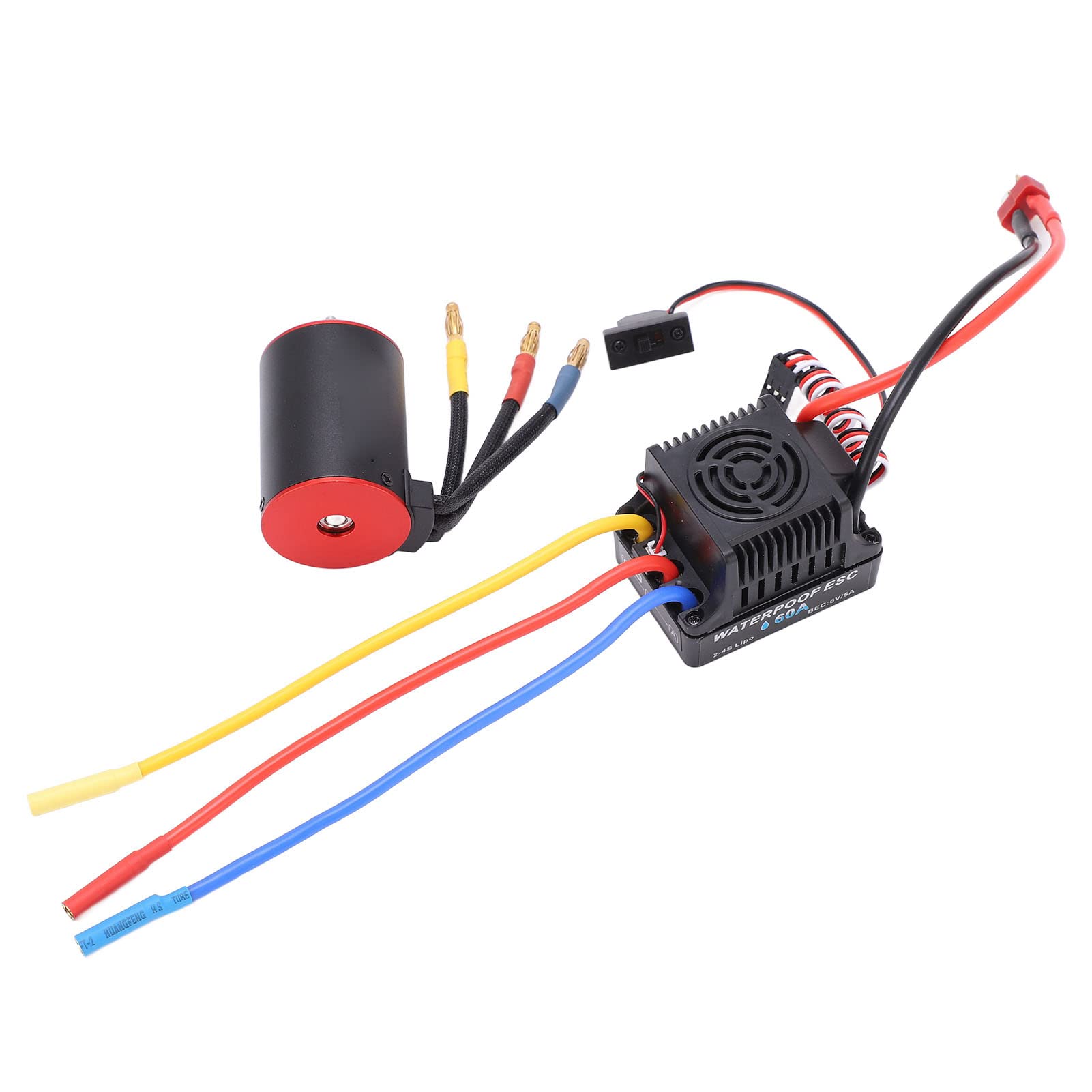 Motor sin escobillas impermeable de 3650 3100KV con regulador electrónico de velocidad de 60 A, conjunto combinado de alto rendimiento de 900 W para coche RC 1/10, incluye enchufe