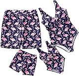 IFFEI Mommy and Me Swimsuit One Piece Flamingo Printed V Neck Family Matching Swimwear Women: S
