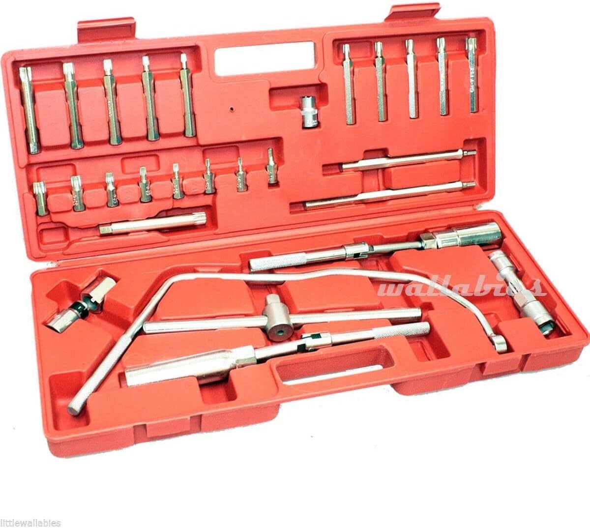 ARC-POWER 30pc Special Tool Set Damper Pulley Holding Wrench Bits 4 VW Passat Jetta for Audi