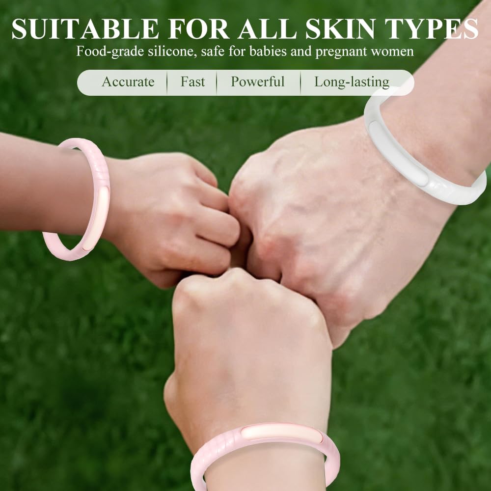 Bracciale repellente per zanzare, Braccialetto Zanzare con olio essenziale, Morbido e regolabile, adatto a tutta la famiglia per essere indossato sia all'interno che all'esterno, 2 Pezzi