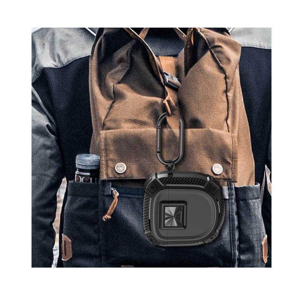 Etui dla Bose QuietComfort Earbuds II, [Shockproof] Wytrzymały TPU Ochronne Etui z Karabinkiem, Pełna Ochrona Ciała, kompatybilny z Bose QuietComfort Earbuds II-Czarny