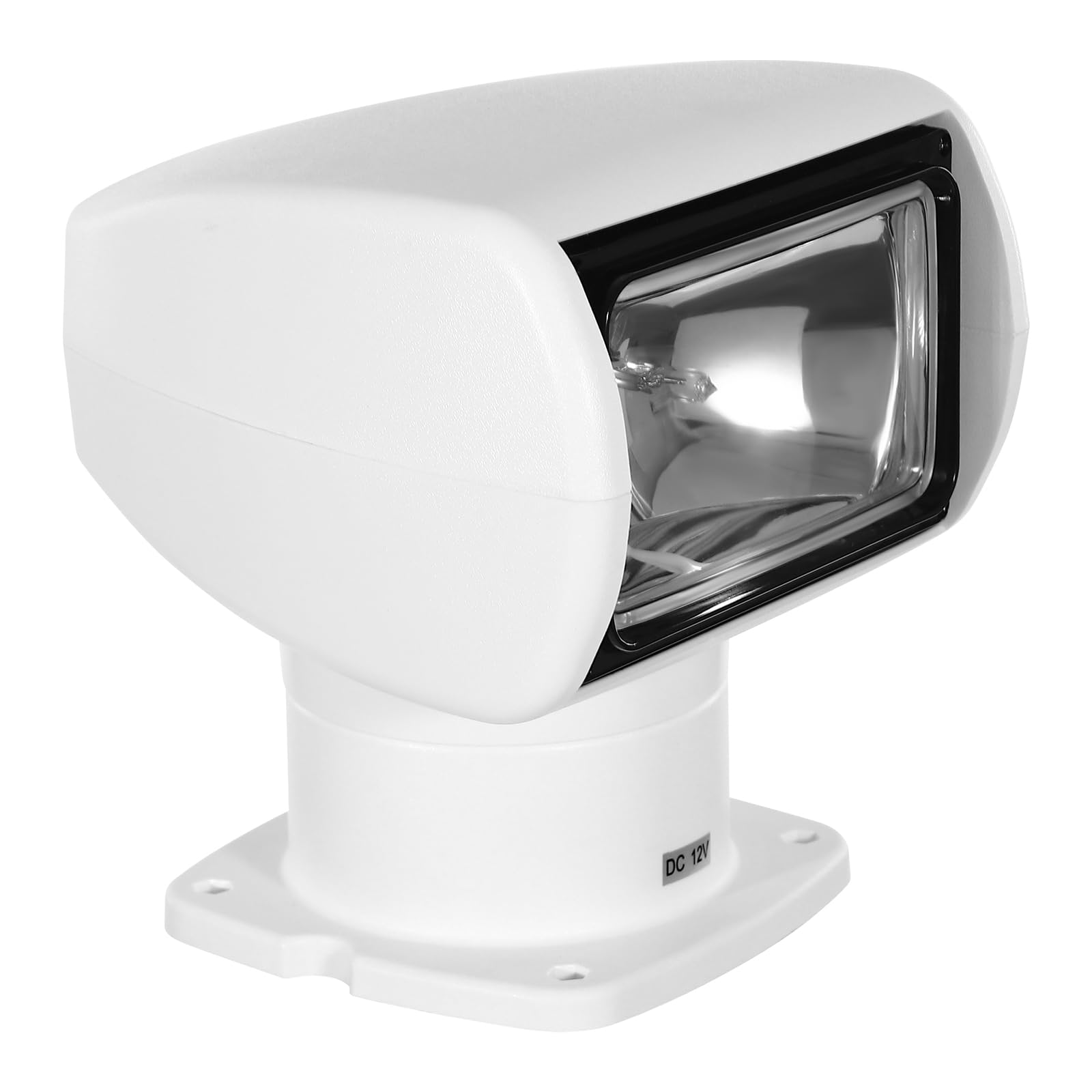 Boat Spotlight DC 12V 100W Remote Control Spotlight 2500LM 3200K Halogen Search Light 72°Up/Down + 360°Left/Right Rotation Marine Spotlight Go Light for Truck Yachts, Fishing Boats (White)