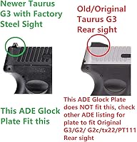Vista 2 de SD1 ADE - Placa de montaje óptica para pistola estándar Glock y pistola Taurus TX22 GEN2, G3C, compatible con ADE RD3-018 Spike, RD3-021 NUWA