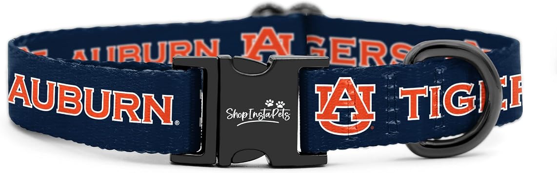 Auburn Tigers Collars and Leashes | Officially Licensed | Adjustable-Fits All Pets! Medium Collar