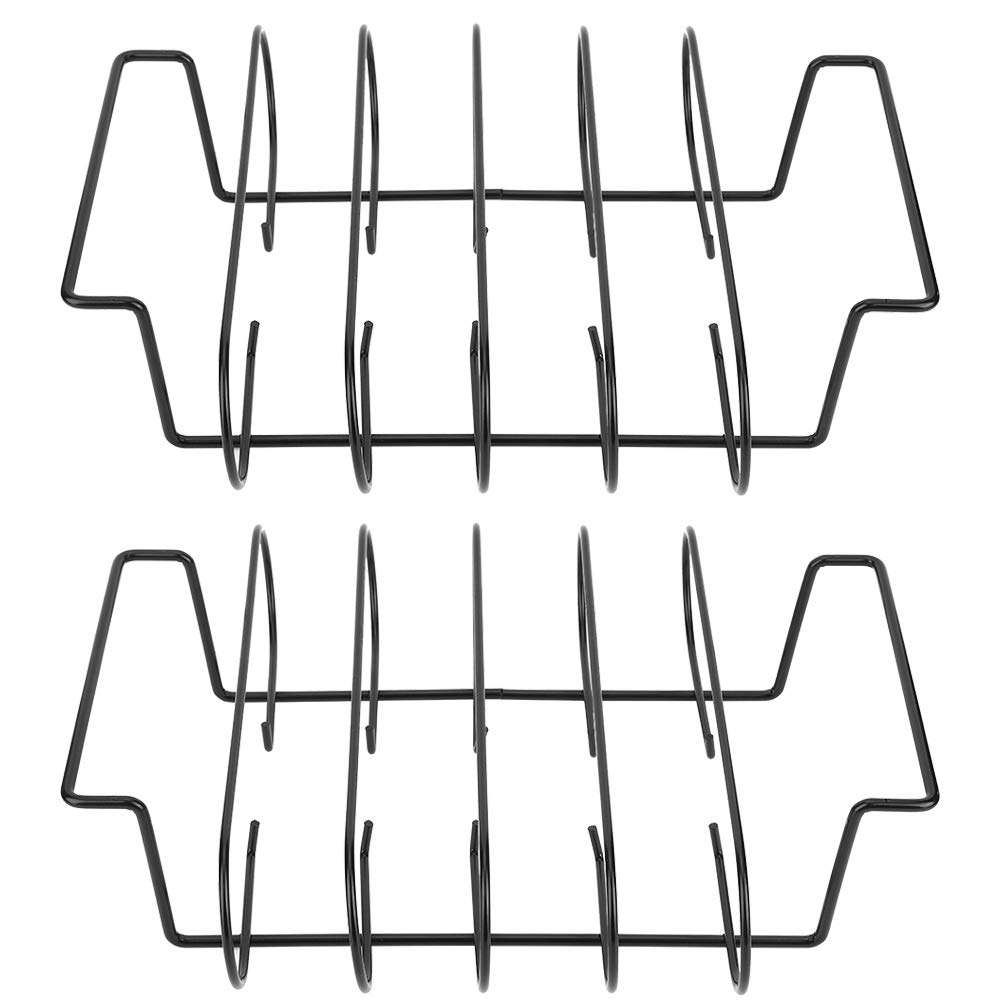 2 Pezzi Supporto per griglia per Costine, Supporto per griglia Antiaderente per Barbecue, Supporto per Utensili da Cucina, Accessorio per Barbecue all'aperto